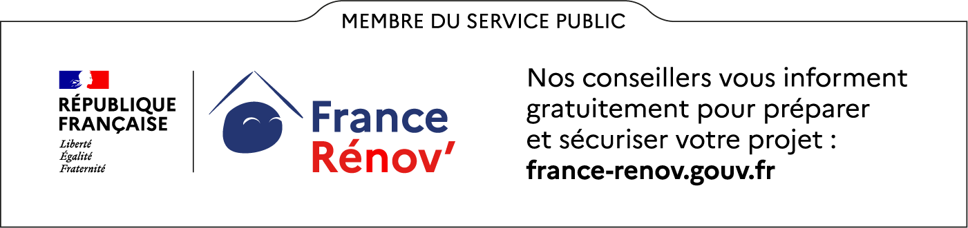 Encart France Rénov, Nos conseillers vous informent gratuitement pour préparer et sécuriser votre projet : france-renov.gouv.fr