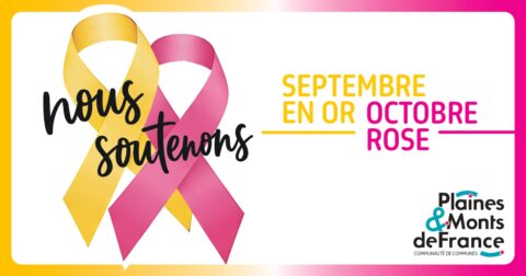 Actualité de la Communauté de Communes Plaines et Monts de France pour Octobre rose et septembre en or dans le but de faire des dons.